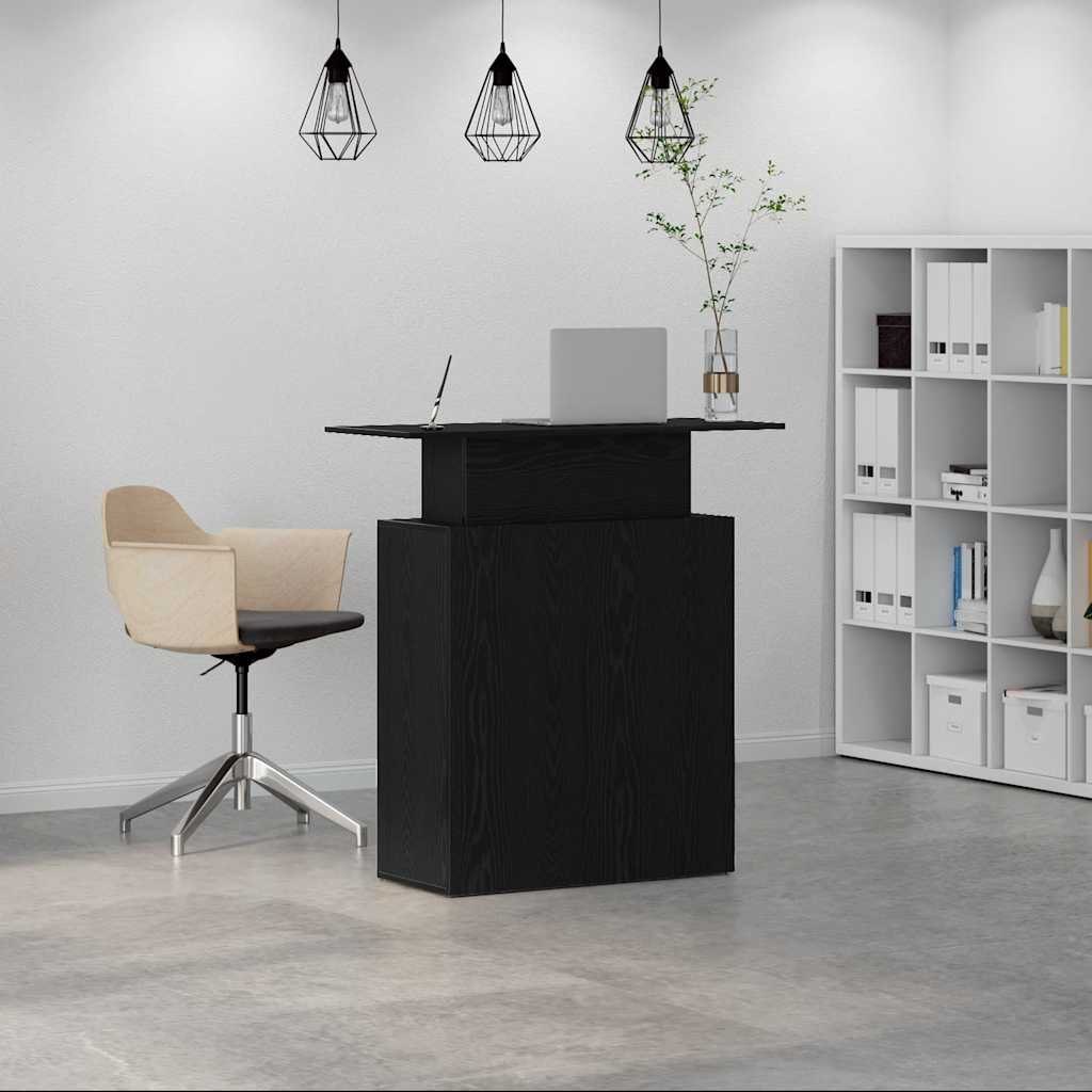 Receptiebalie zwart 100x40x104 cm bewerkt hout is nu te koop bij PeponiXL, paradijselijk wonen!