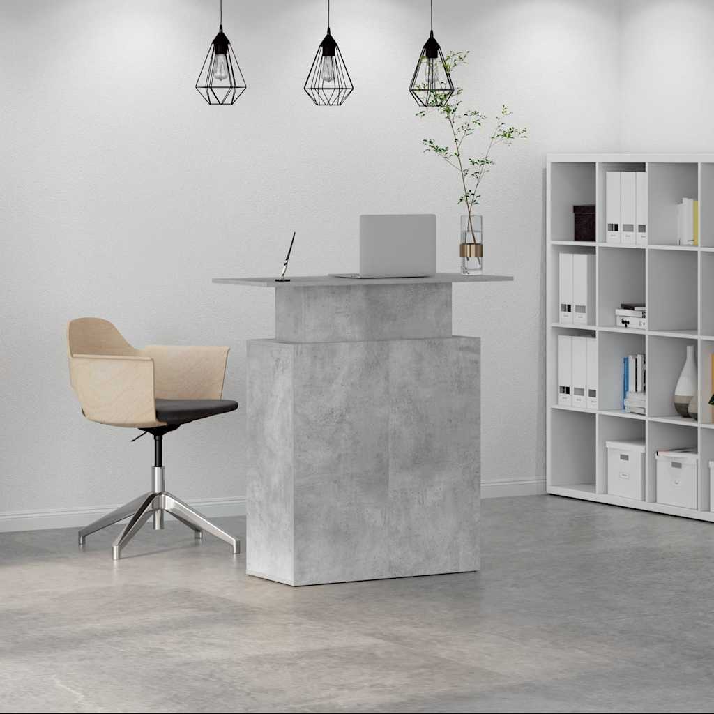 Receptiebalie 100x40x104 cm bewerkt hout betongrijs is nu te koop bij PeponiXL, paradijselijk wonen!