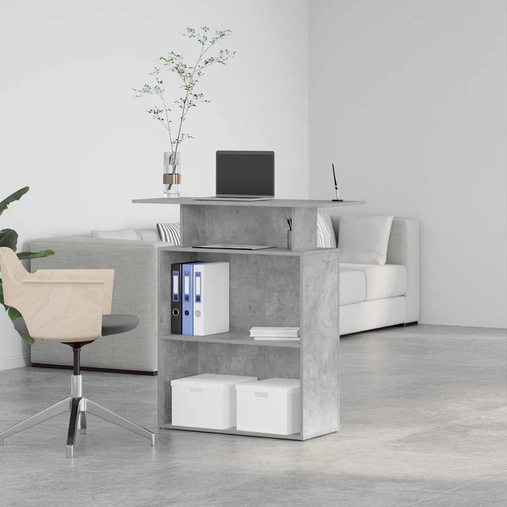 Receptiebalie 100x40x104 cm bewerkt hout betongrijs is nu te koop bij PeponiXL, paradijselijk wonen!