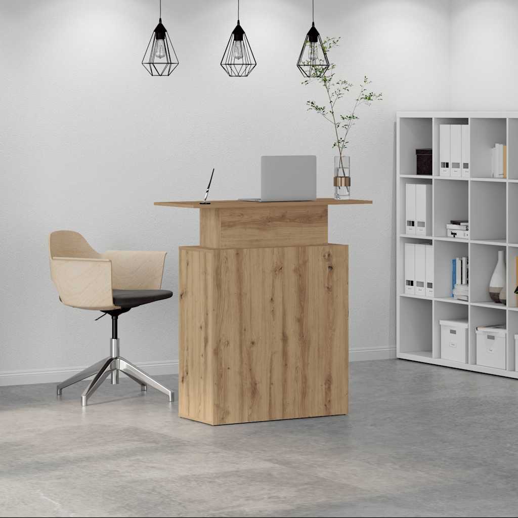 Receptiebalie 100x40x104 cm bewerkt hout artisanaal eikenkleur is nu te koop bij PeponiXL, paradijselijk wonen!