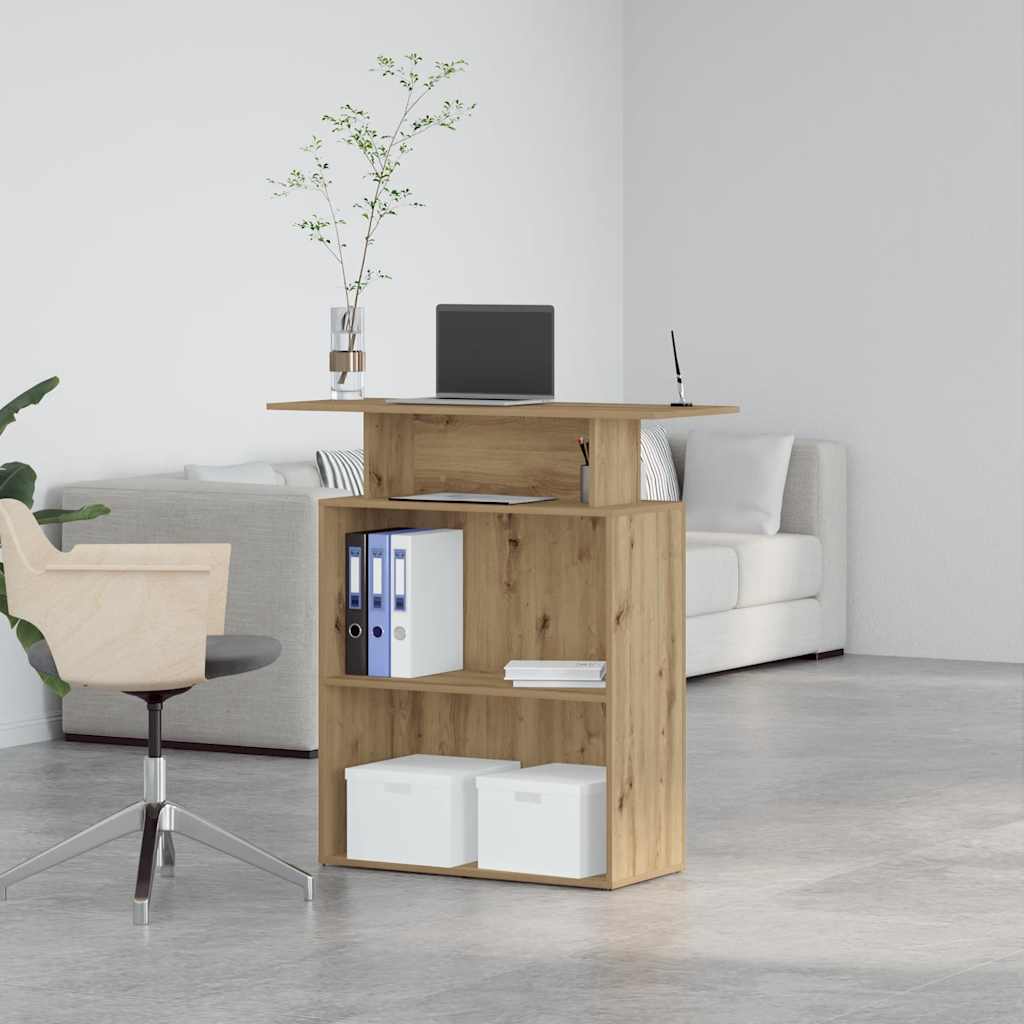 Receptiebalie 100x40x104 cm bewerkt hout artisanaal eikenkleur is nu te koop bij PeponiXL, paradijselijk wonen!