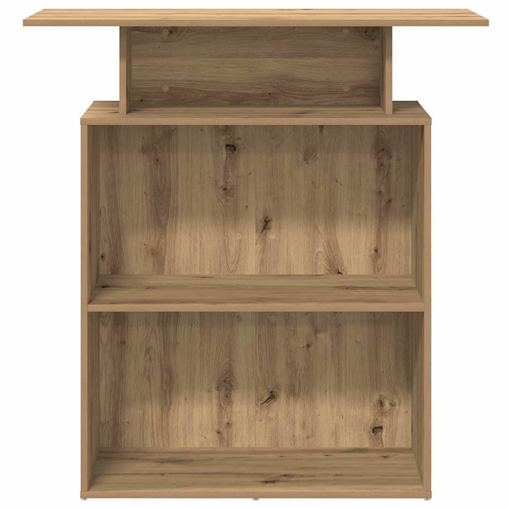 Receptiebalie 100x40x104 cm bewerkt hout artisanaal eikenkleur is nu te koop bij PeponiXL, paradijselijk wonen!