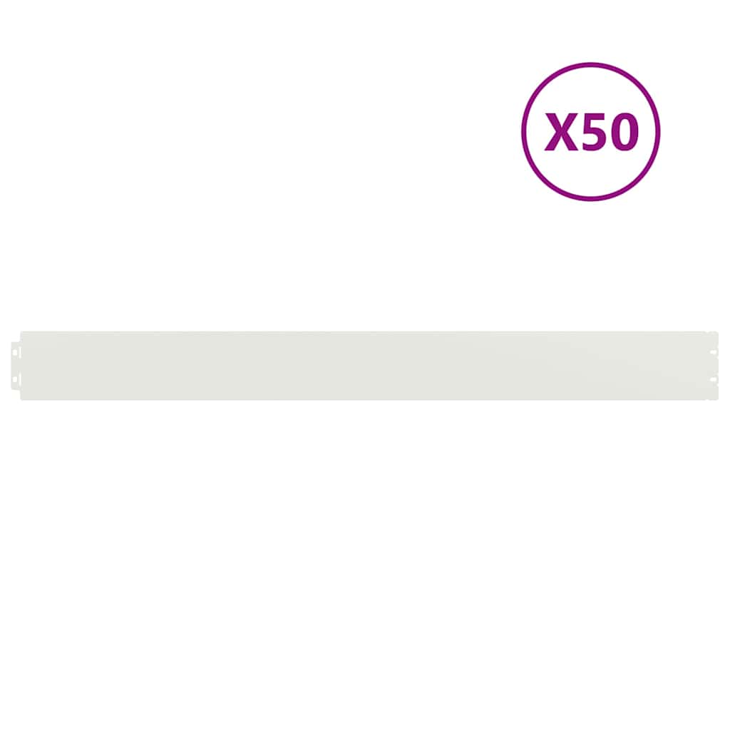Gazonranden 50 st 10x103 cm koudgewalst staal wit is nu te koop bij PeponiXL, paradijselijk wonen!