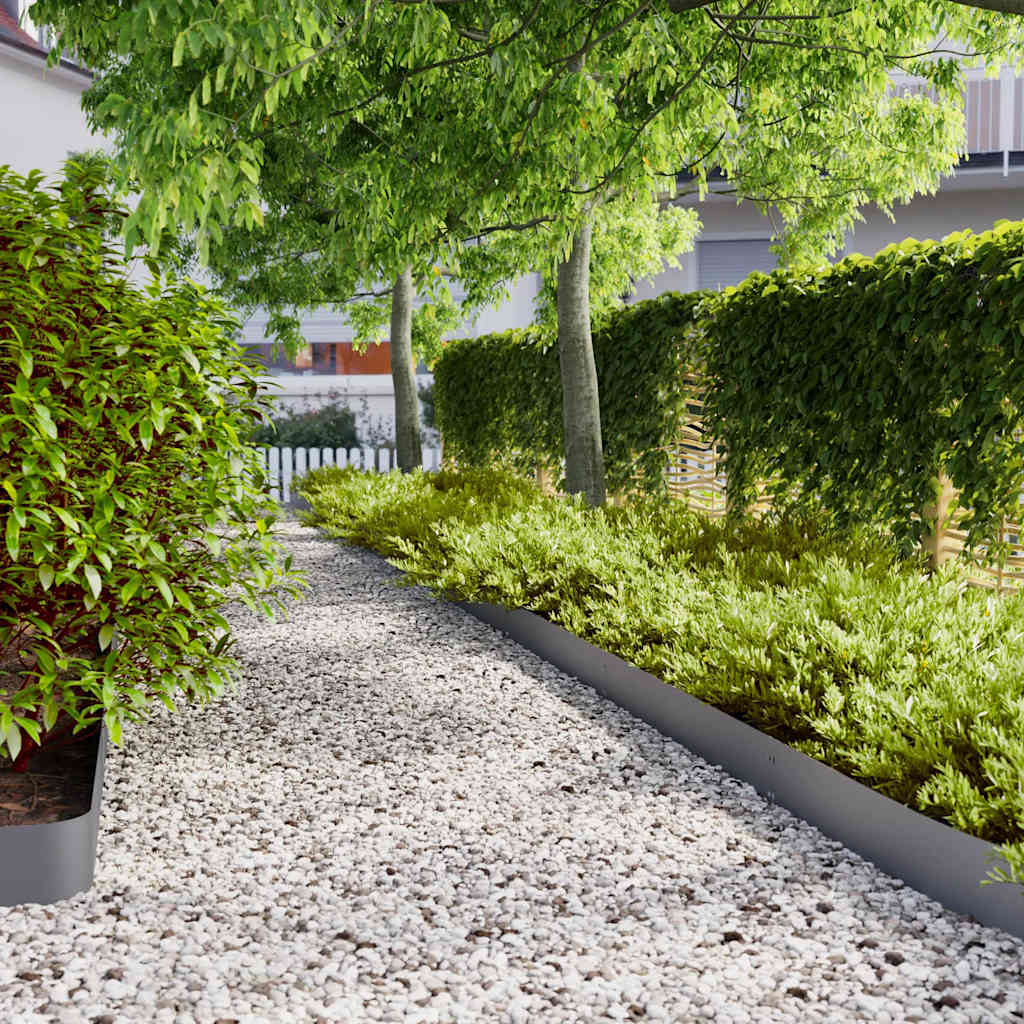 Gazonranden 10 st 15x103 cm koudgewalst staal antraciet is nu te koop bij PeponiXL, paradijselijk wonen!