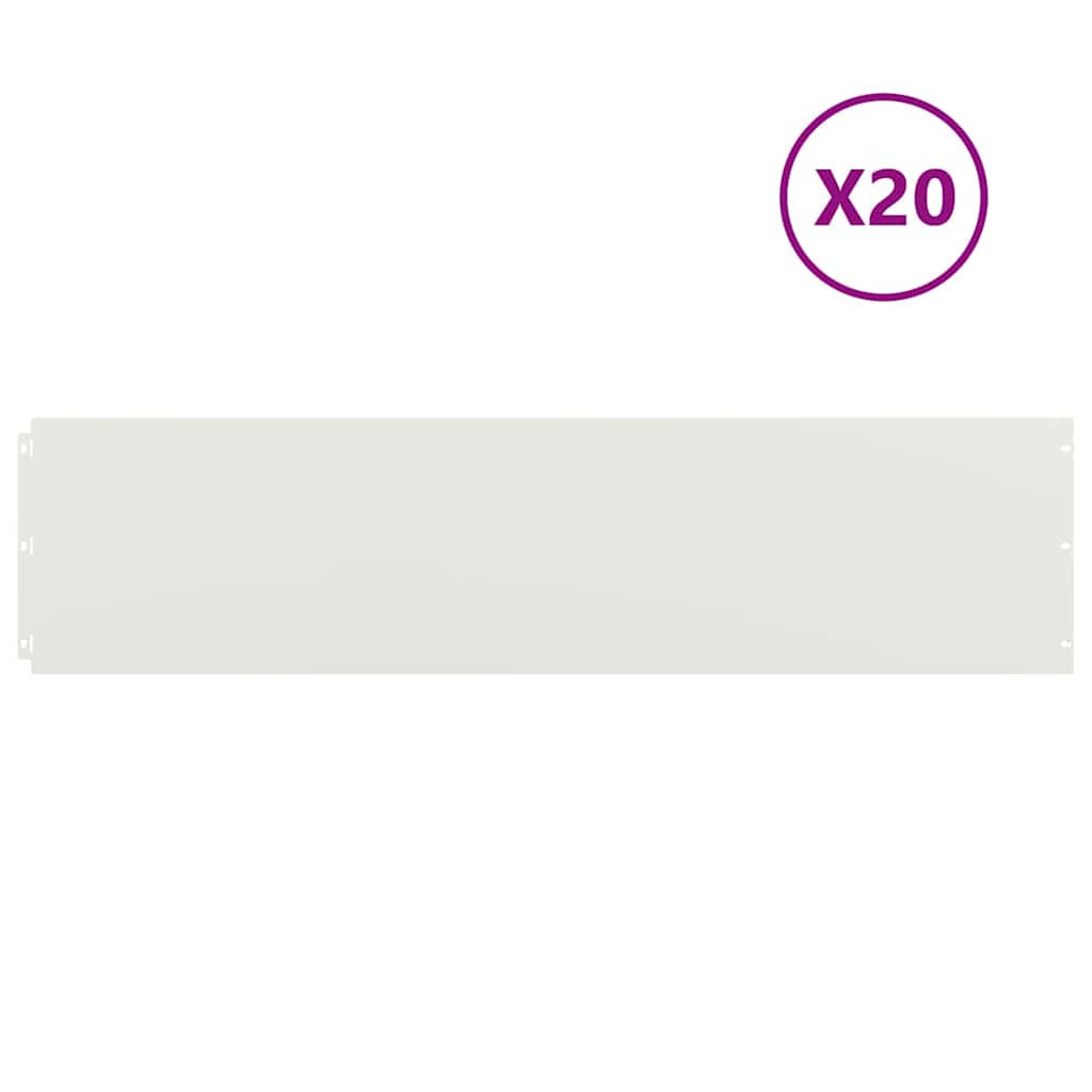 Gazonranden 20 st 25x103 cm koudgewalst staal wit is nu te koop bij PeponiXL, paradijselijk wonen!