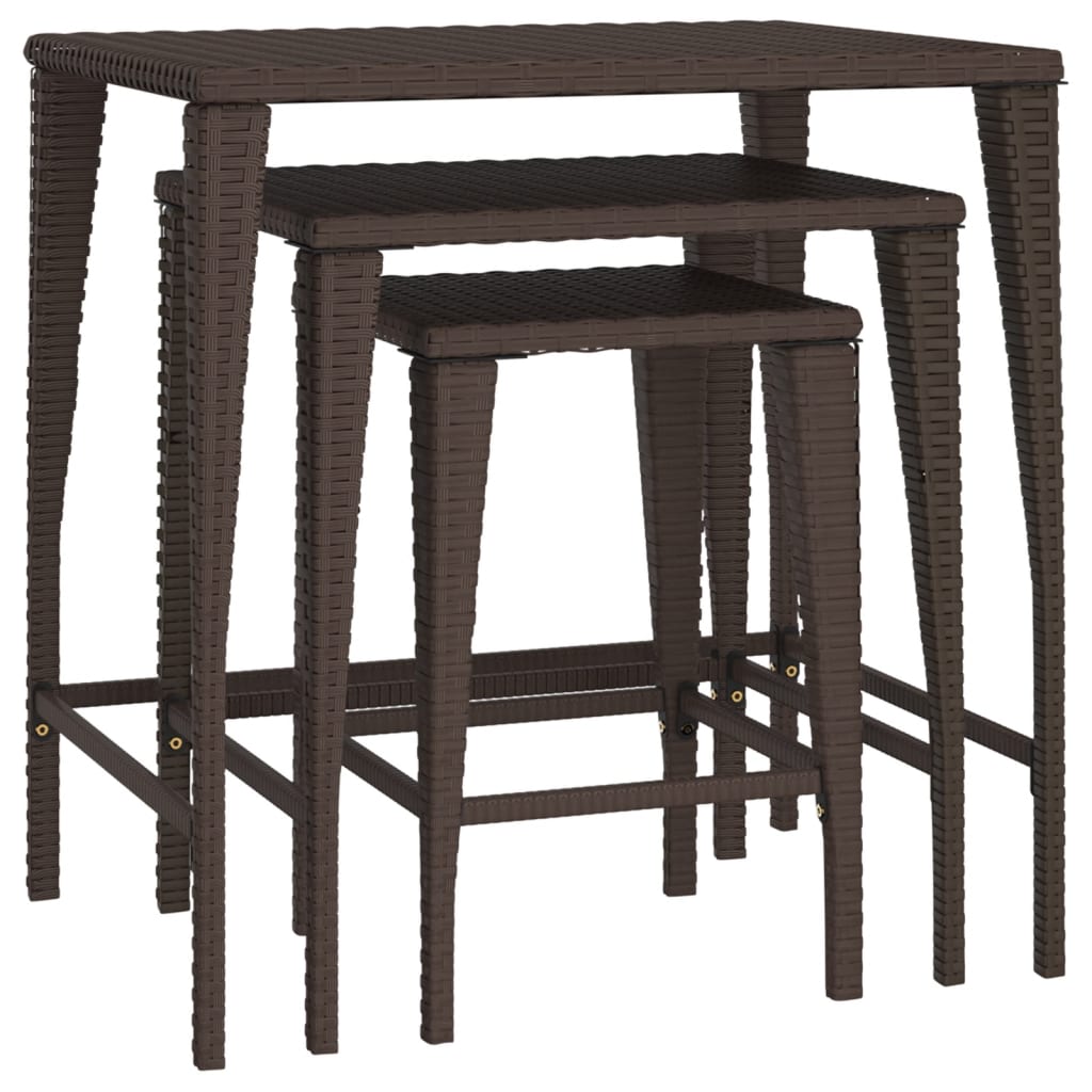 Tuintafeltjesset 3 st poly rattan bruin is nu te koop bij PeponiXL, paradijselijk wonen!