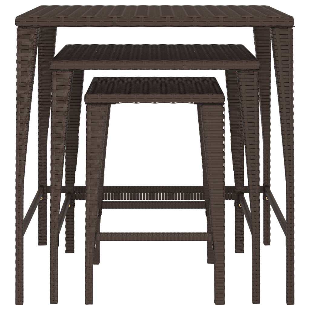 Tuintafeltjesset 3 st poly rattan bruin is nu te koop bij PeponiXL, paradijselijk wonen!