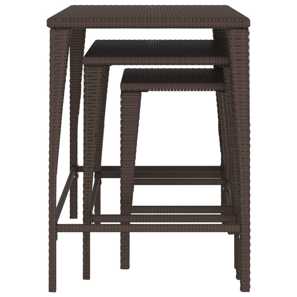 Tuintafeltjesset 3 st poly rattan bruin is nu te koop bij PeponiXL, paradijselijk wonen!