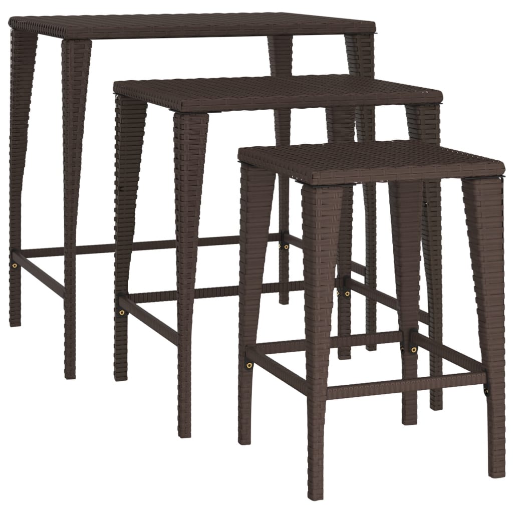 Tuintafeltjesset 3 st poly rattan bruin is nu te koop bij PeponiXL, paradijselijk wonen!