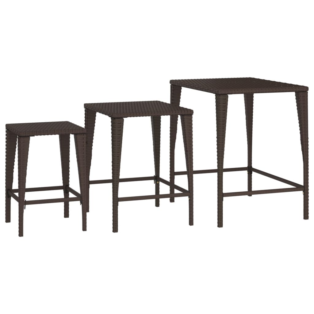 Tuintafeltjesset 3 st poly rattan bruin is nu te koop bij PeponiXL, paradijselijk wonen!
