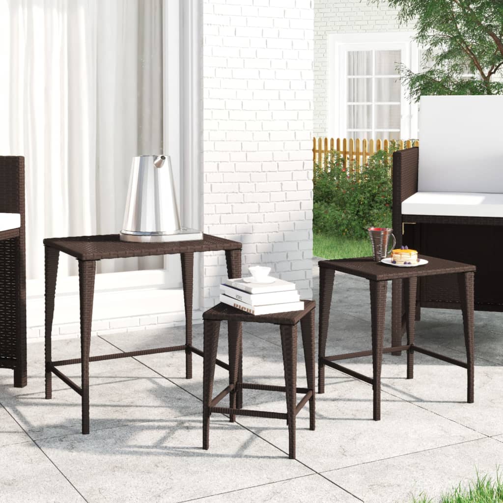 Tuintafeltjesset 3 st poly rattan bruin is nu te koop bij PeponiXL, paradijselijk wonen!