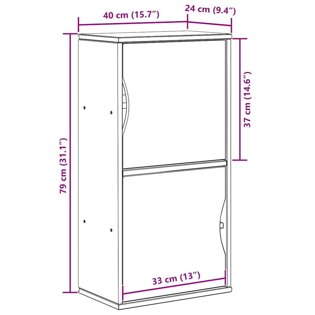 Bijzetkast ODDA 40x24x79 cm massief grenenhout is nu te koop bij PeponiXL, paradijselijk wonen!