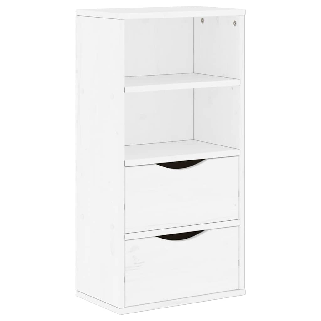 Bijzetkast met lades ODDA 40x24x79 cm massief grenenhout wit is nu te koop bij PeponiXL, paradijselijk wonen!