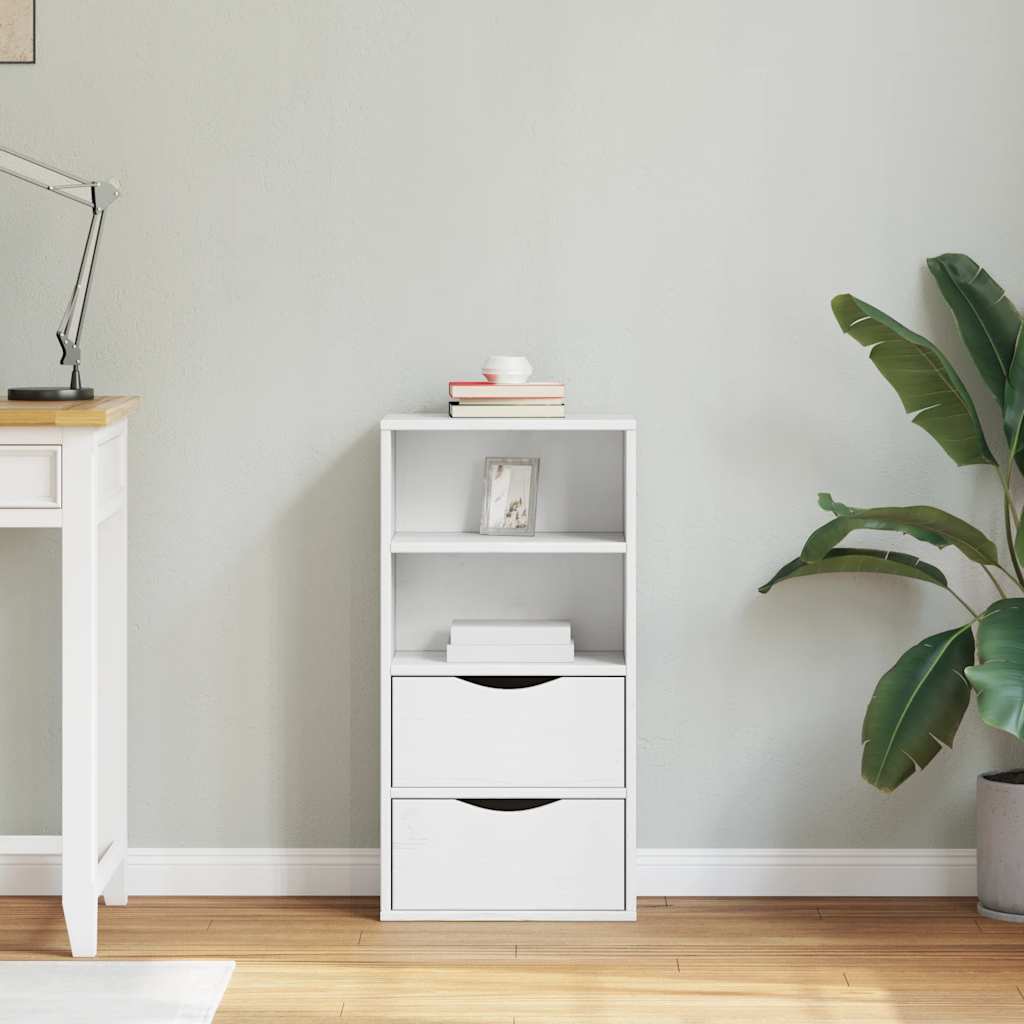 Bijzetkast met lades ODDA 40x24x79 cm massief grenenhout wit is nu te koop bij PeponiXL, paradijselijk wonen!