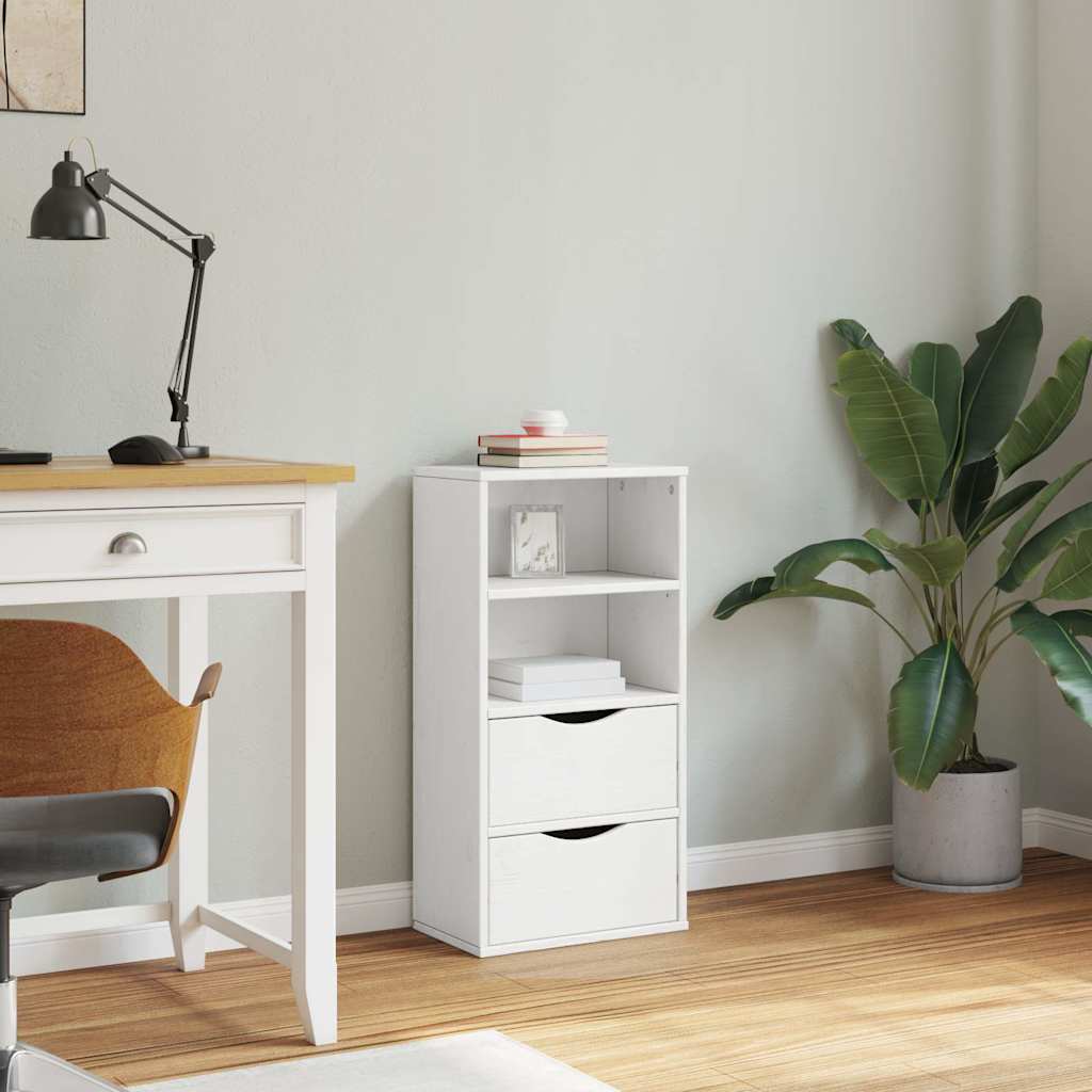 Bijzetkast met lades ODDA 40x24x79 cm massief grenenhout wit is nu te koop bij PeponiXL, paradijselijk wonen!