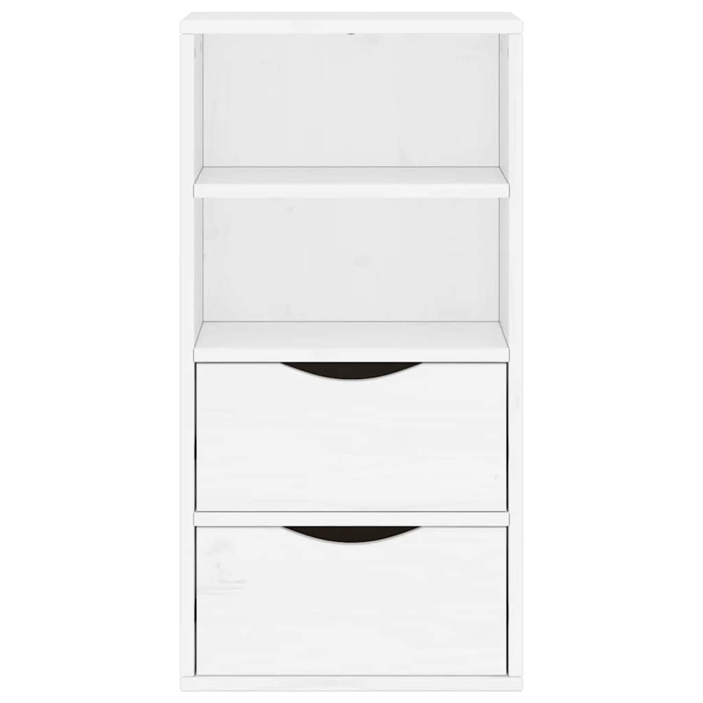 Bijzetkast met lades ODDA 40x24x79 cm massief grenenhout wit is nu te koop bij PeponiXL, paradijselijk wonen!