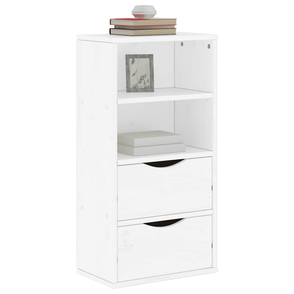 Bijzetkast met lades ODDA 40x24x79 cm massief grenenhout wit is nu te koop bij PeponiXL, paradijselijk wonen!