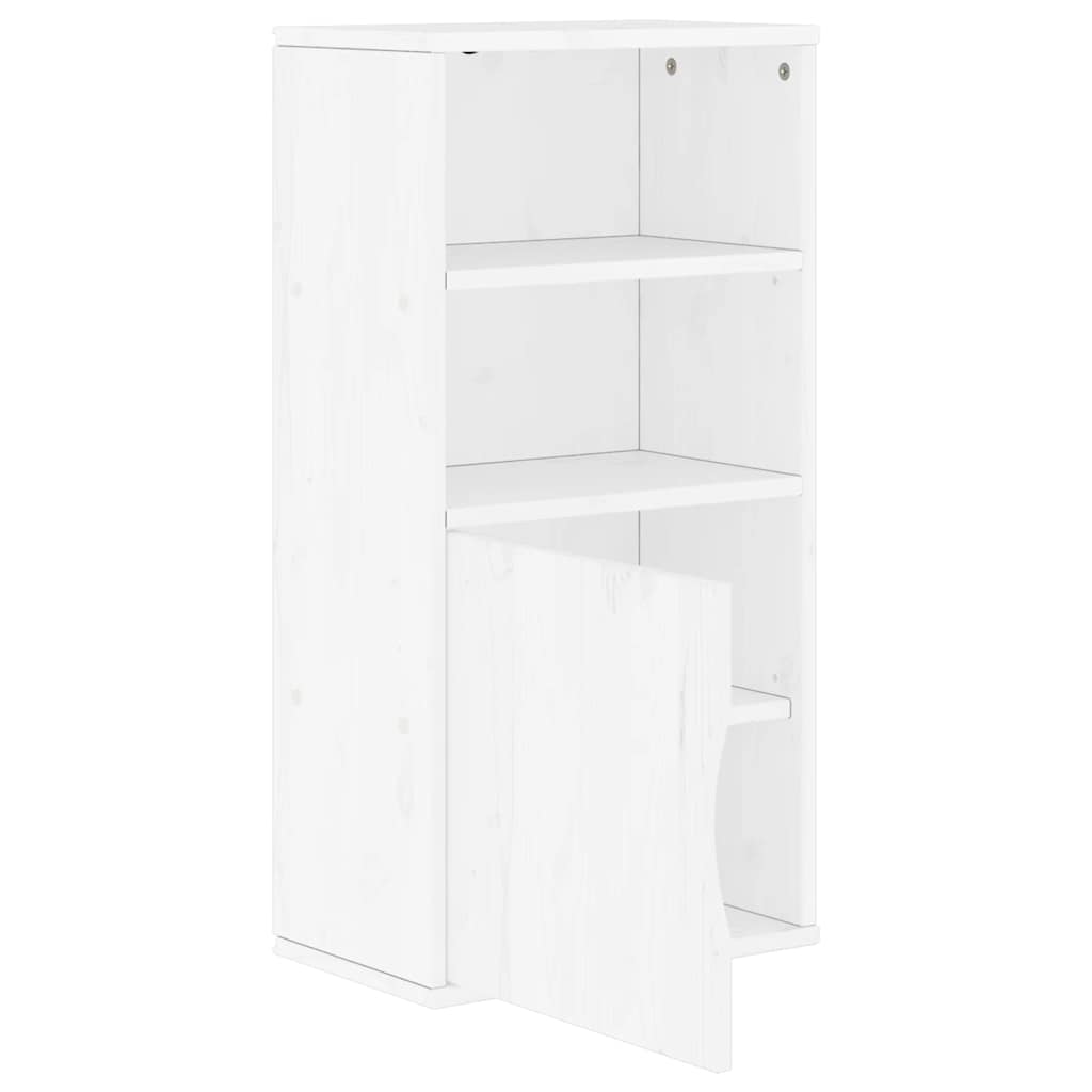 Bijzetkast ODDA 40x24x79 cm massief grenenhout wit is nu te koop bij PeponiXL, paradijselijk wonen!