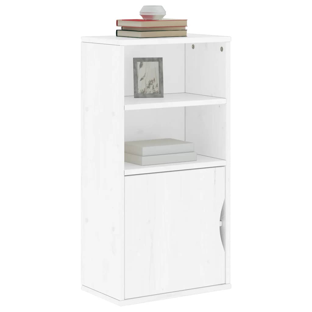 Bijzetkast ODDA 40x24x79 cm massief grenenhout wit is nu te koop bij PeponiXL, paradijselijk wonen!