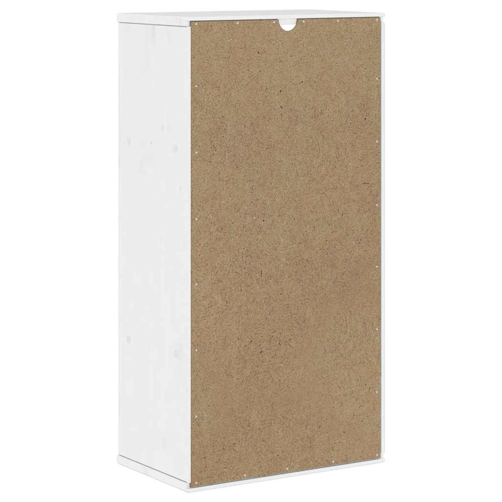Bijzetkast ODDA 40x24x79 cm massief grenenhout wit is nu te koop bij PeponiXL, paradijselijk wonen!