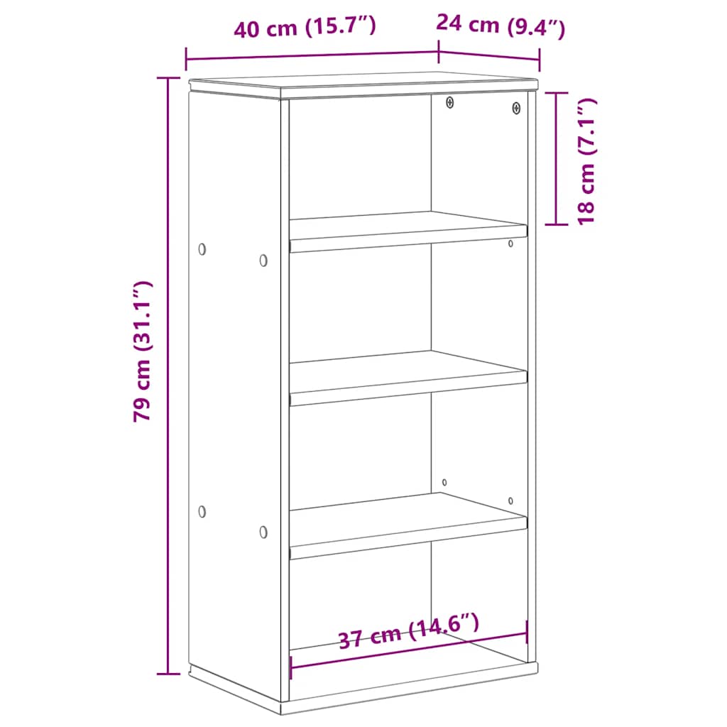 Bijzetkast ODDA 40x24x79 cm massief grenenhout wit is nu te koop bij PeponiXL, paradijselijk wonen!
