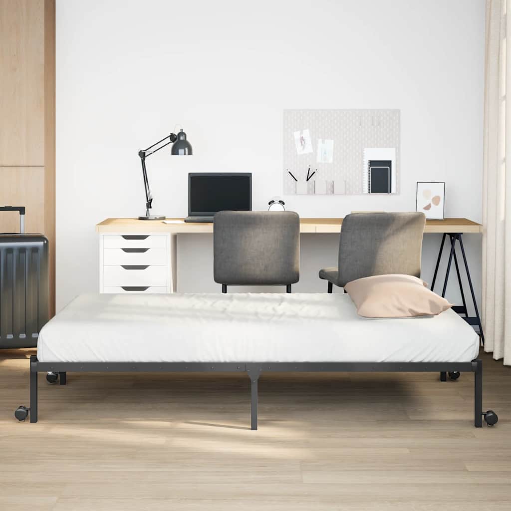 Bedframe zonder matras opvouwbaar 80x200 cm staal zwart is nu te koop bij PeponiXL, paradijselijk wonen!