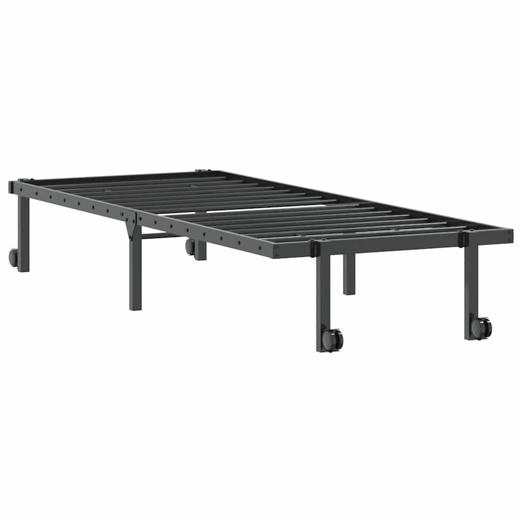 Bedframe zonder matras opvouwbaar 80x200 cm staal zwart is nu te koop bij PeponiXL, paradijselijk wonen!