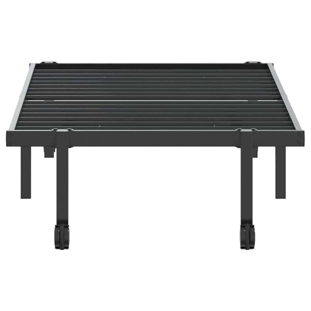 Bedframe zonder matras opvouwbaar 80x200 cm staal zwart is nu te koop bij PeponiXL, paradijselijk wonen!