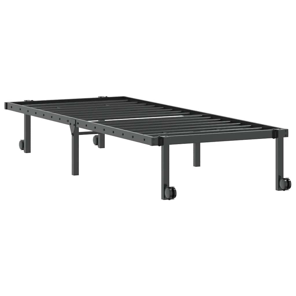 Bedframe zonder matras opvouwbaar 80x200 cm staal zwart is nu te koop bij PeponiXL, paradijselijk wonen!