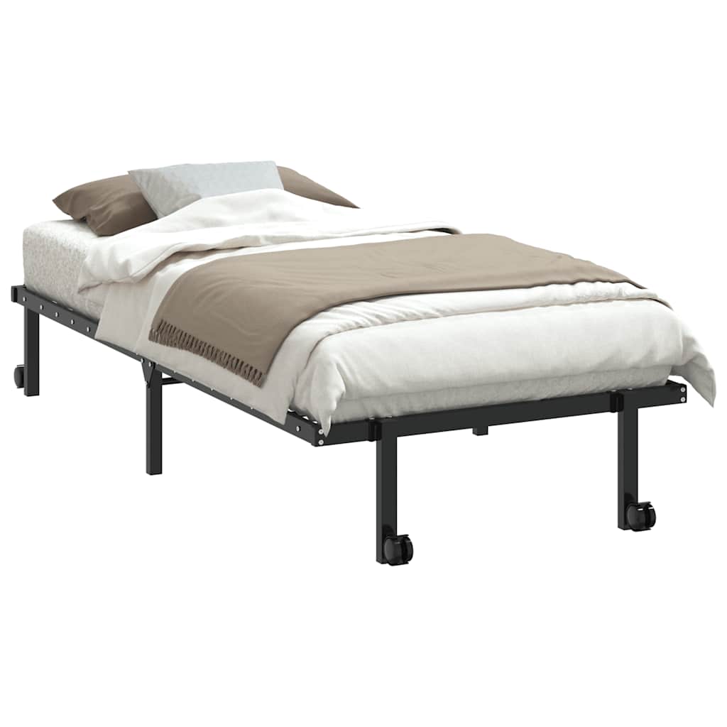 Bedframe zonder matras opvouwbaar 90x200 cm staal zwart is nu te koop bij PeponiXL, paradijselijk wonen!