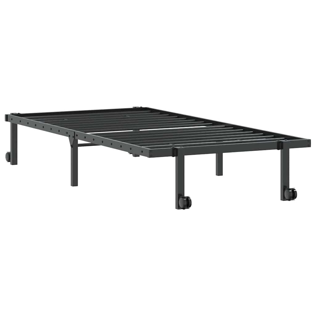 Bedframe zonder matras opvouwbaar 90x200 cm staal zwart is nu te koop bij PeponiXL, paradijselijk wonen!