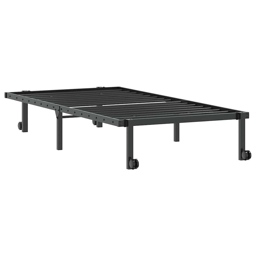 Bedframe zonder matras opvouwbaar 90x200 cm staal zwart is nu te koop bij PeponiXL, paradijselijk wonen!