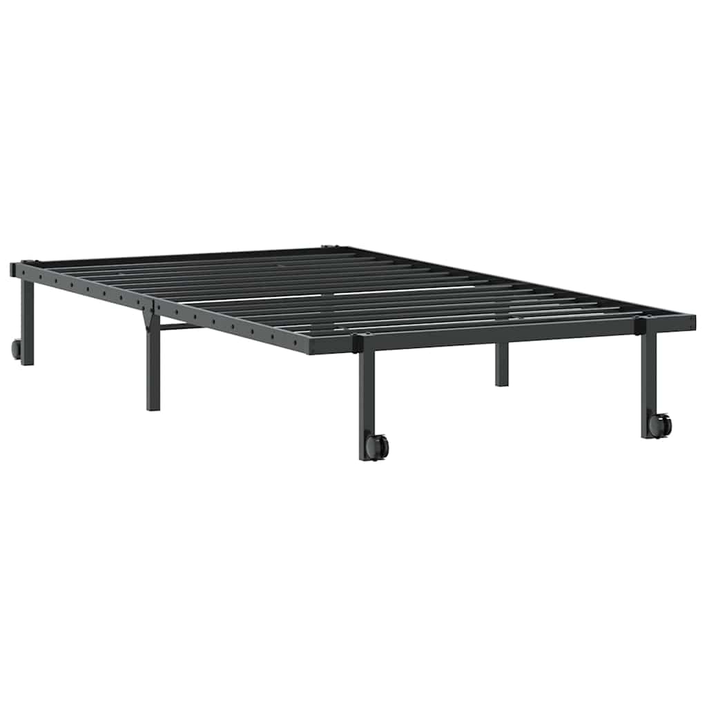 Bedframe zonder matras opvouwbaar 100x190 cm staal zwart is nu te koop bij PeponiXL, paradijselijk wonen!