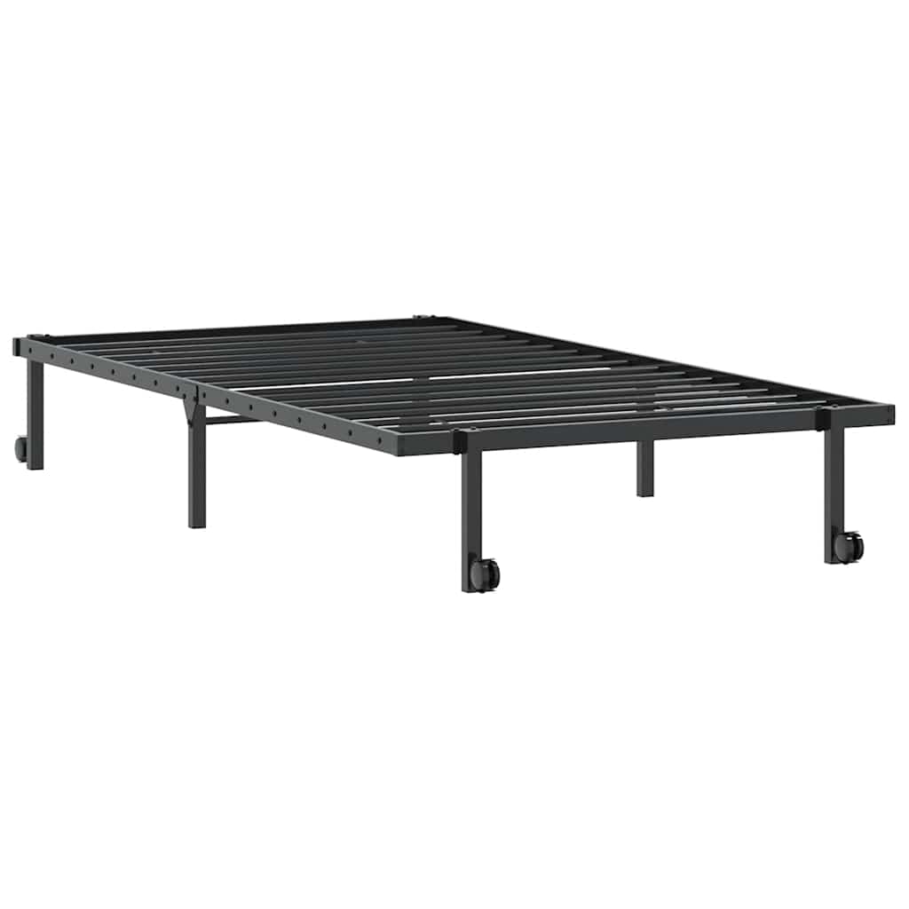 Bedframe zonder matras opvouwbaar 107x203 cm staal zwart is nu te koop bij PeponiXL, paradijselijk wonen!