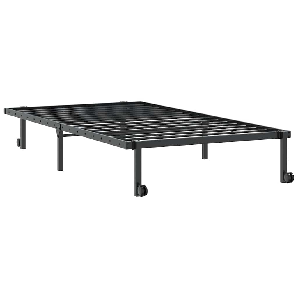 Bedframe zonder matras opvouwbaar 107x203 cm staal zwart is nu te koop bij PeponiXL, paradijselijk wonen!