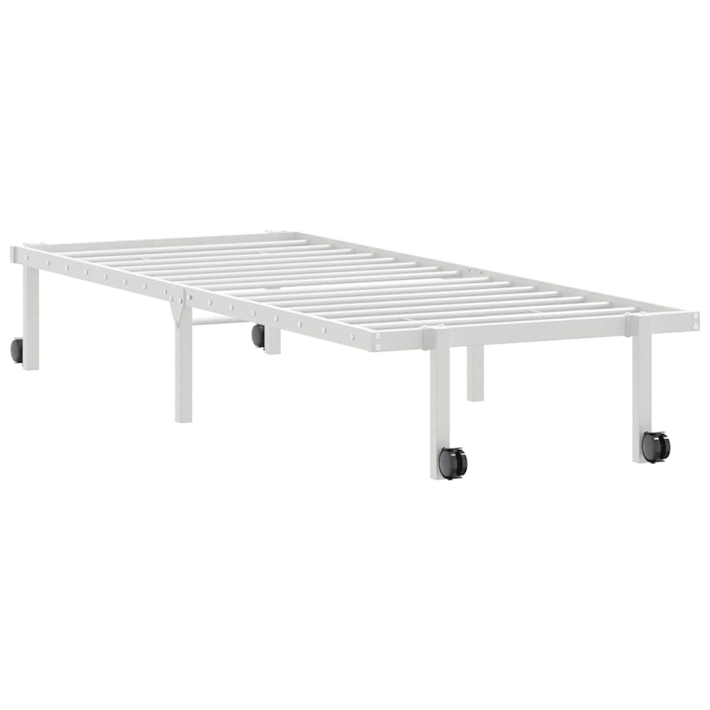 Bedframe zonder matras opvouwbaar 75x190 cm staal wit is nu te koop bij PeponiXL, paradijselijk wonen!
