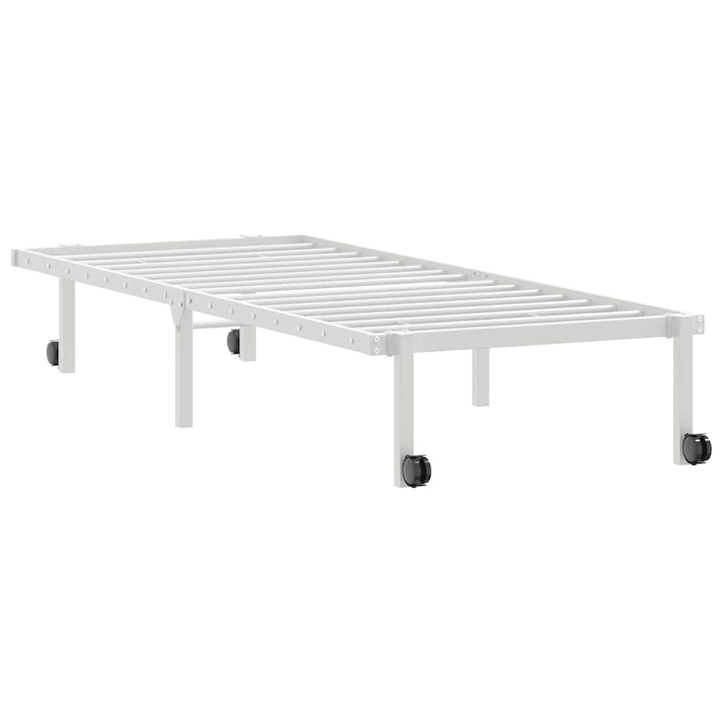 Bedframe zonder matras opvouwbaar 75x190 cm staal wit is nu te koop bij PeponiXL, paradijselijk wonen!