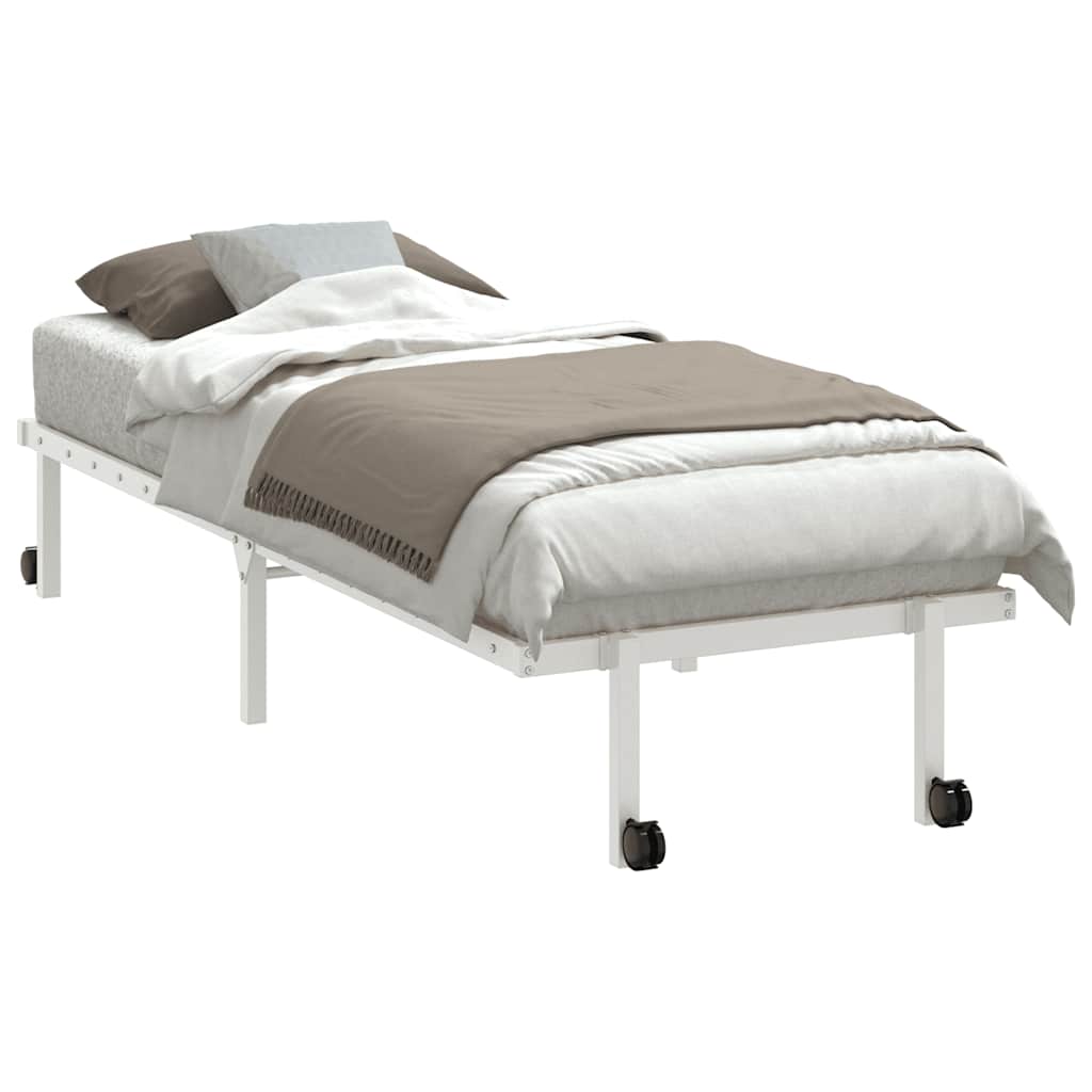 Bedframe zonder matras opvouwbaar 80x200 cm staal wit is nu te koop bij PeponiXL, paradijselijk wonen!