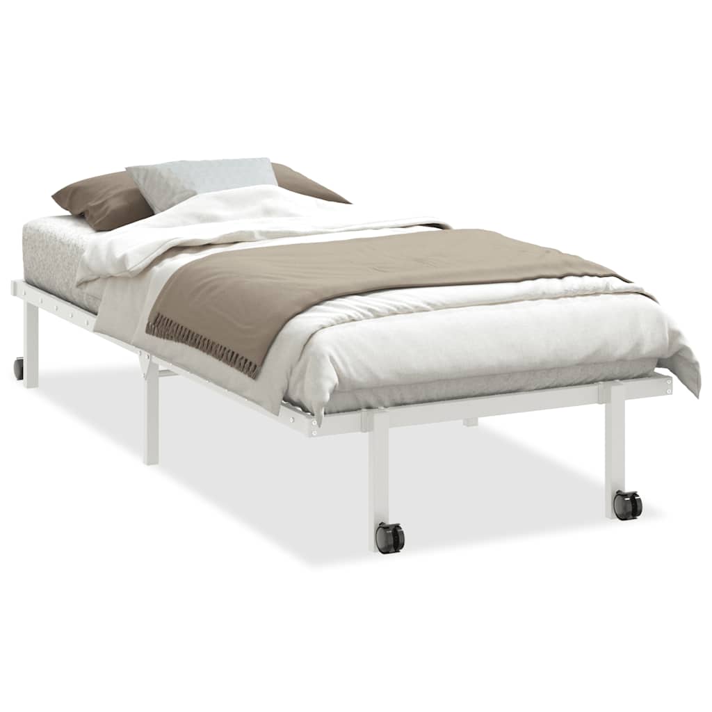 Bedframe zonder matras opvouwbaar 90x190 cm staal wit is nu te koop bij PeponiXL, paradijselijk wonen!