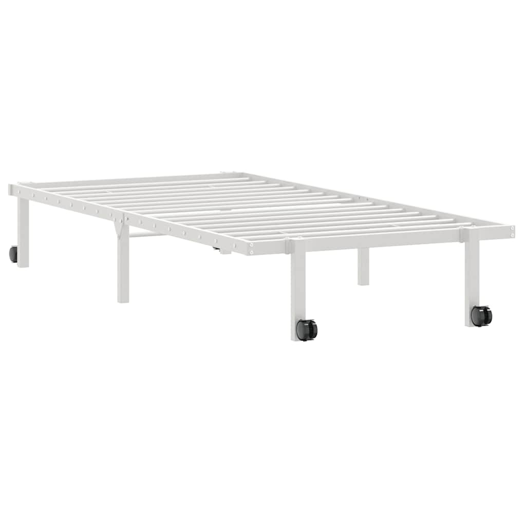 Bedframe zonder matras opvouwbaar 90x190 cm staal wit is nu te koop bij PeponiXL, paradijselijk wonen!