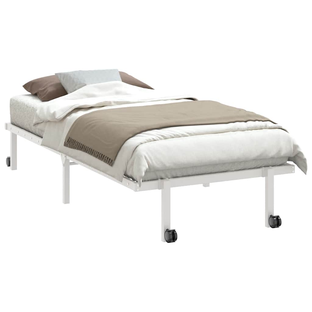 Bedframe zonder matras opvouwbaar 90x200 cm staal wit is nu te koop bij PeponiXL, paradijselijk wonen!