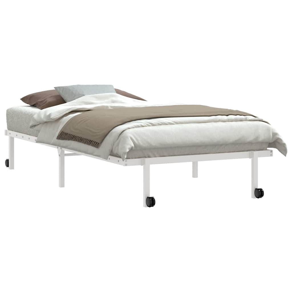 Bedframe zonder matras opvouwbaar 100x190 cm staal wit is nu te koop bij PeponiXL, paradijselijk wonen!
