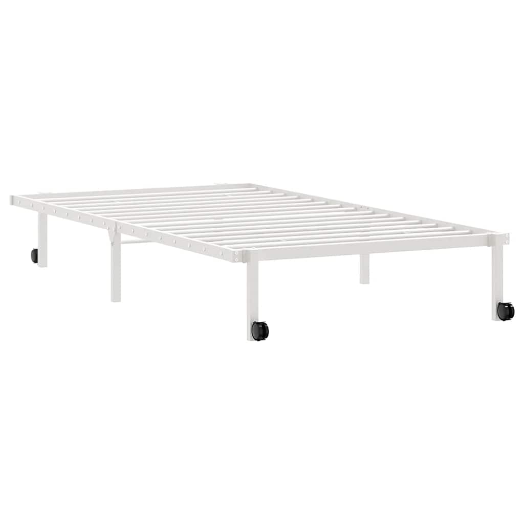Bedframe zonder matras opvouwbaar 100x190 cm staal wit is nu te koop bij PeponiXL, paradijselijk wonen!
