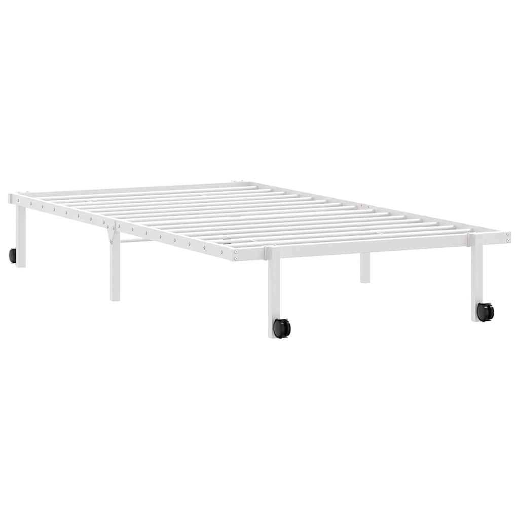 Bedframe zonder matras opvouwbaar 100x200 cm staal wit is nu te koop bij PeponiXL, paradijselijk wonen!
