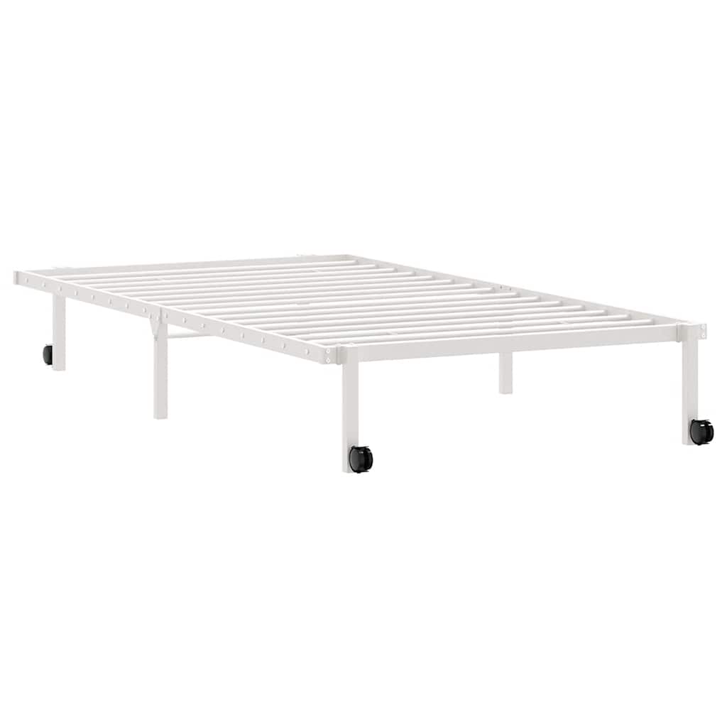 Bedframe zonder matras opvouwbaar 100x200 cm staal wit is nu te koop bij PeponiXL, paradijselijk wonen!