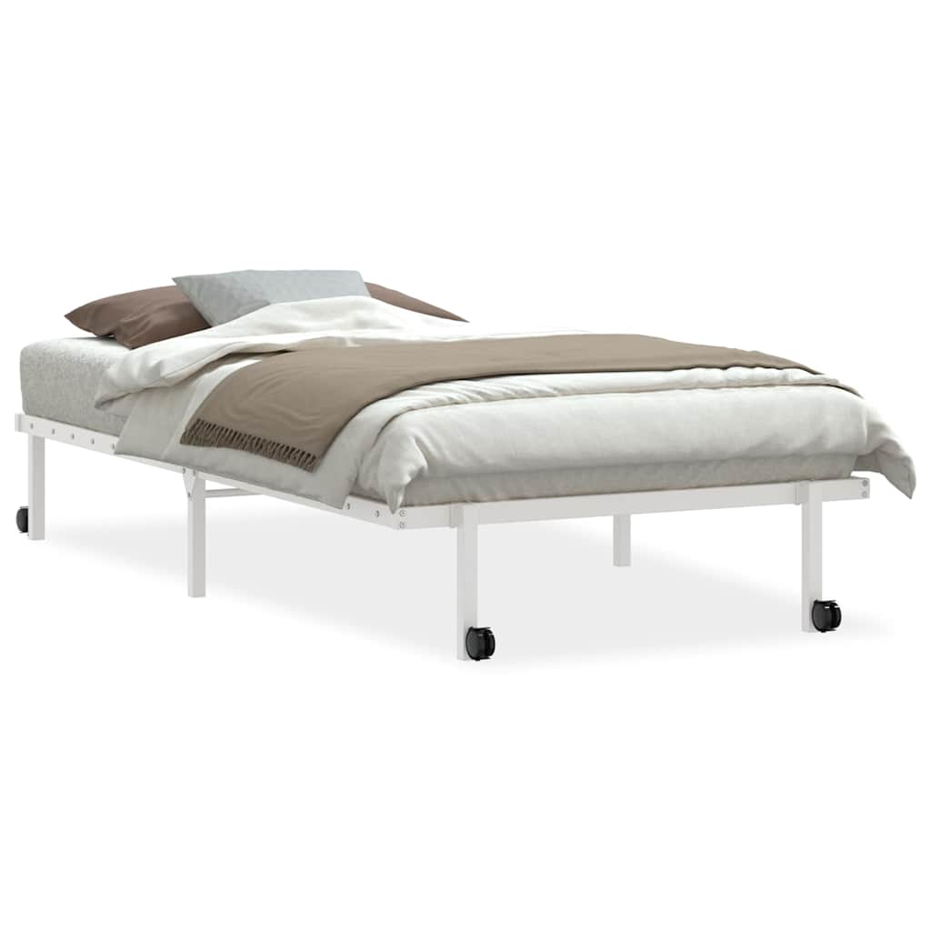Bedframe zonder matras opvouwbaar 107x203 cm staal wit is nu te koop bij PeponiXL, paradijselijk wonen!