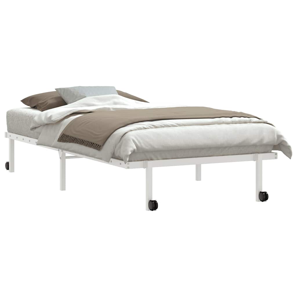 Bedframe zonder matras opvouwbaar 107x203 cm staal wit is nu te koop bij PeponiXL, paradijselijk wonen!