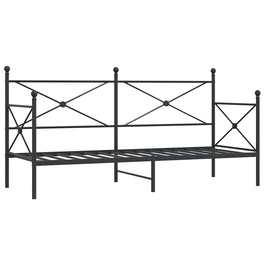 Slaapbank zonder matras 75x190 cm staal zwart is nu te koop bij PeponiXL, paradijselijk wonen!