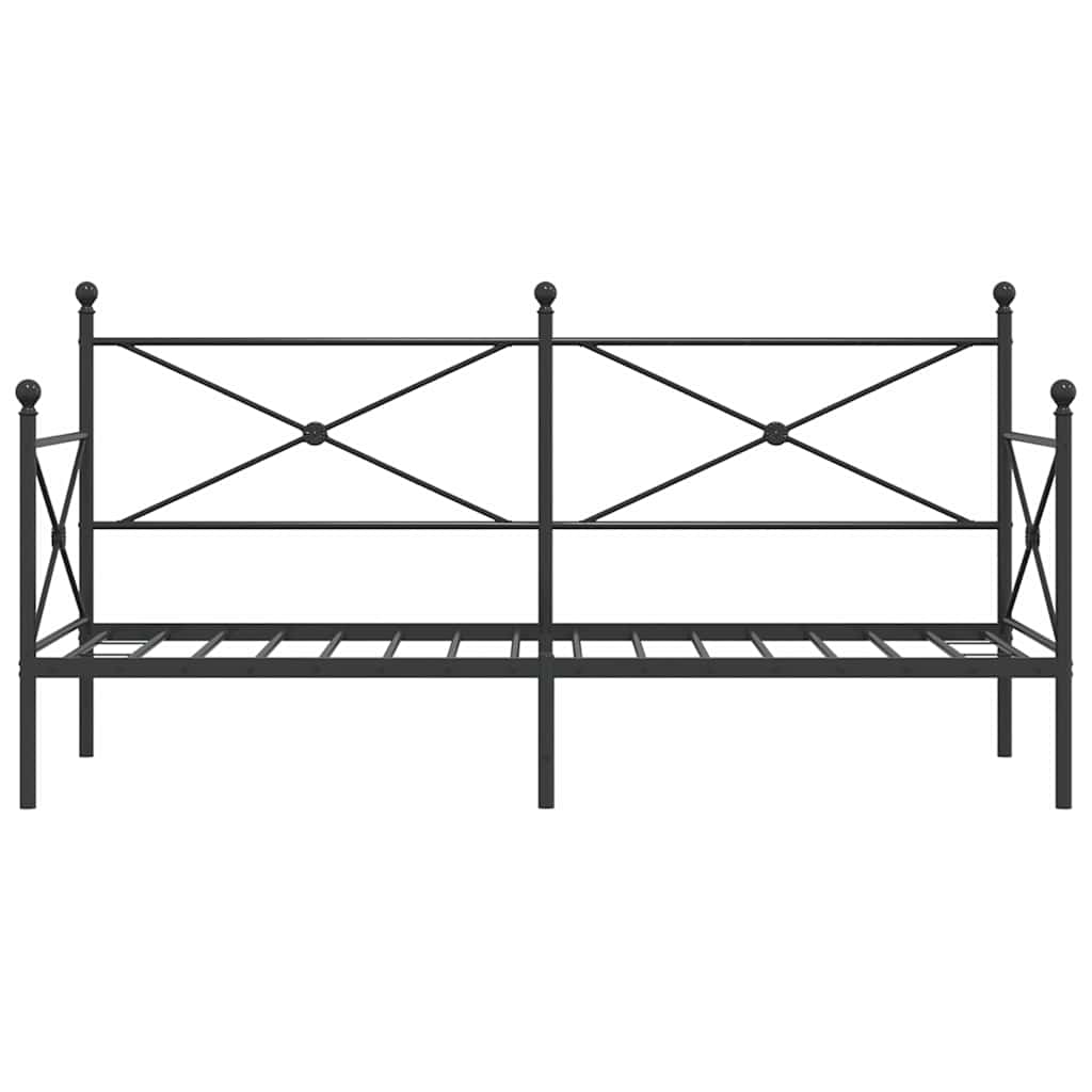 Slaapbank zonder matras 75x190 cm staal zwart is nu te koop bij PeponiXL, paradijselijk wonen!