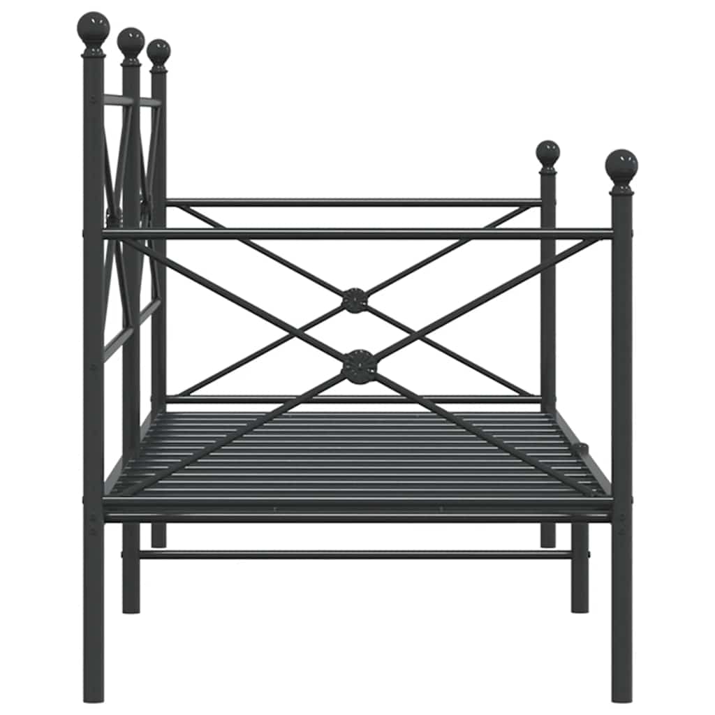 Slaapbank zonder matras 75x190 cm staal zwart is nu te koop bij PeponiXL, paradijselijk wonen!